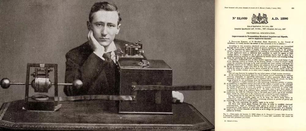 最为人所知的发明者自然是马可尼 他在1896年申请了世界上第一份蜗哌